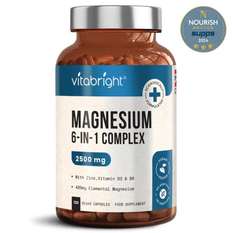VitaBright Magnesium Glycinate 6-in-1 Complex 2500mg 485mg Elemental Magnesium