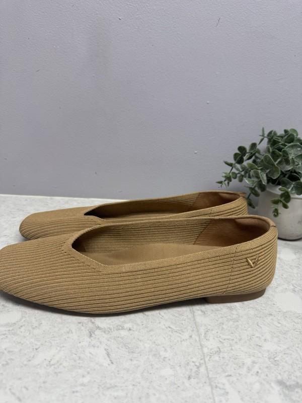 Vivaia Margot Ballet Flat Shoes Women's 41 Tan Knit Square Loafers