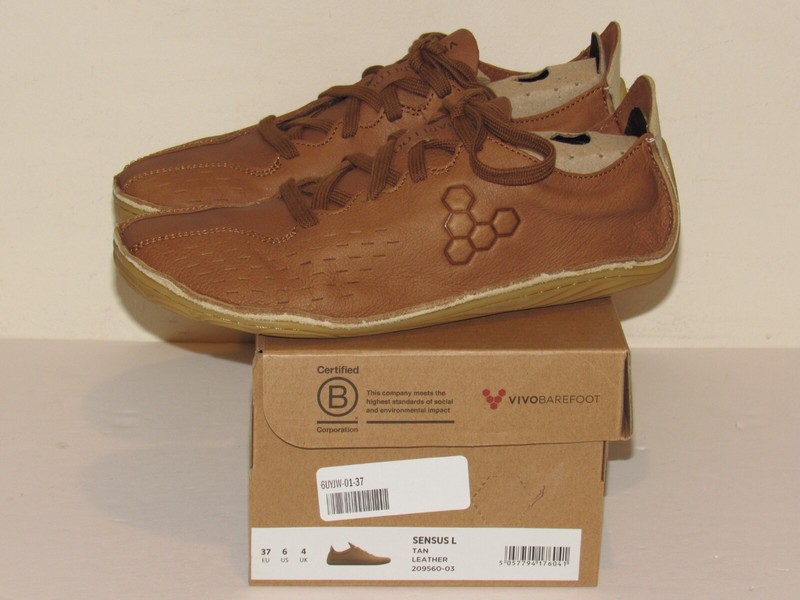 VivoBarefoot Sensus 37 EU Womens Sz 7 Brown Tan Leather Sneaker Shoes NEW