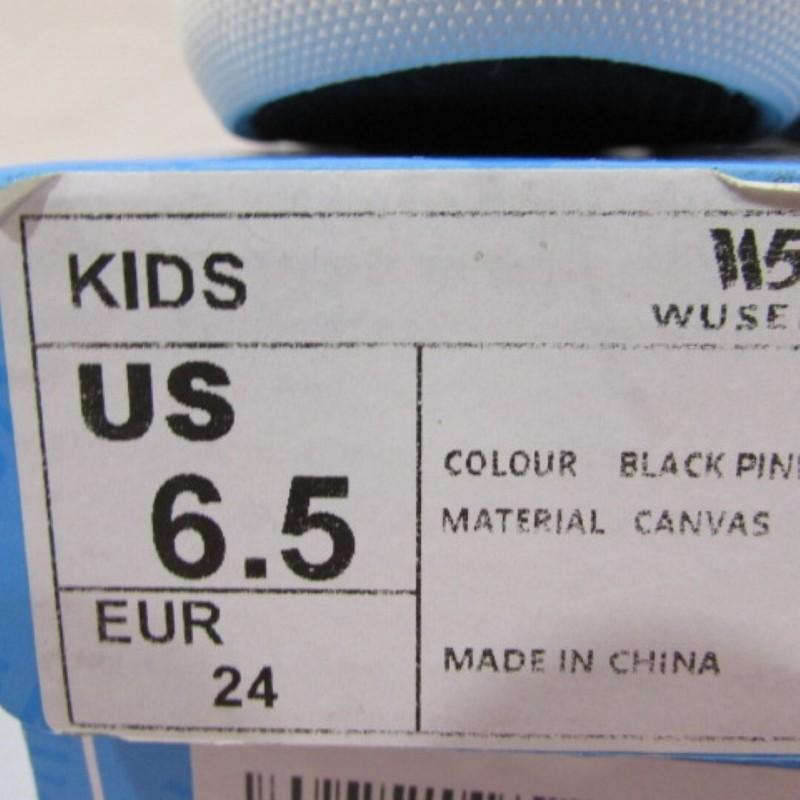 W5 Wuseka Kids 6.5 Black With Pink Trim High Top Sneakers