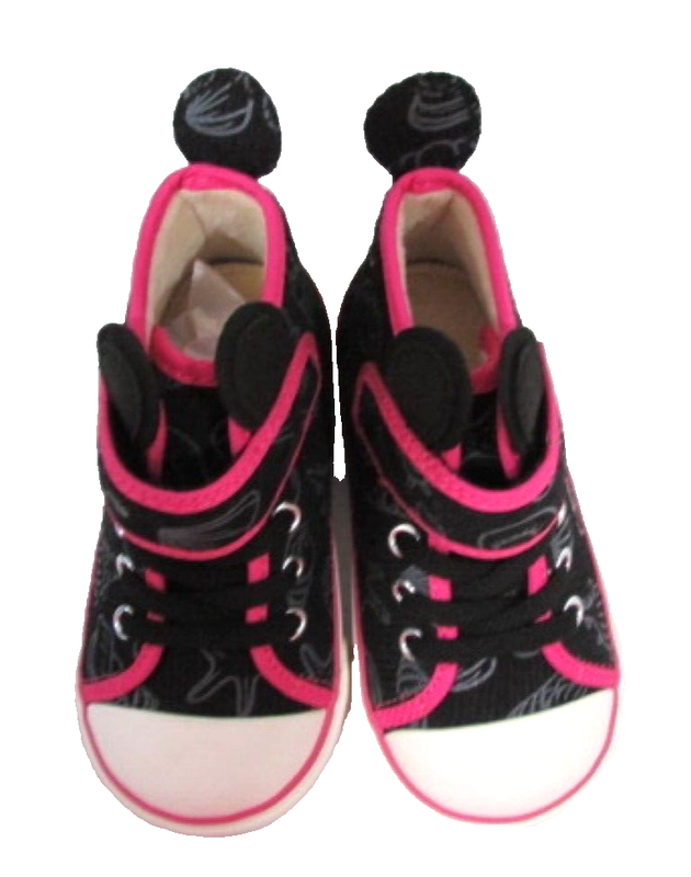 W5 Wuseka Kids 6.5 Black With Pink Trim High Top Sneakers