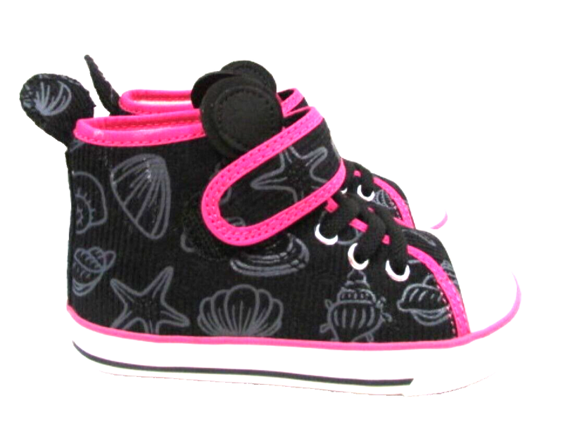 W5 Wuseka Kids 6.5 Black With Pink Trim High Top Sneakers