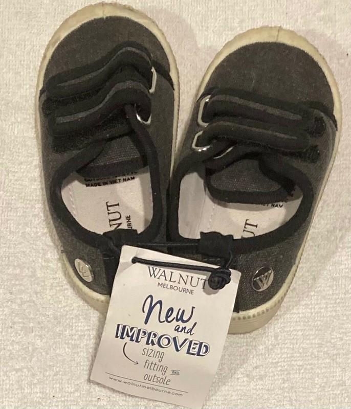 Walnut Melbourne Grey Shoes With Double Straps Size 24 RRP $29.95 NEW WITH TAG