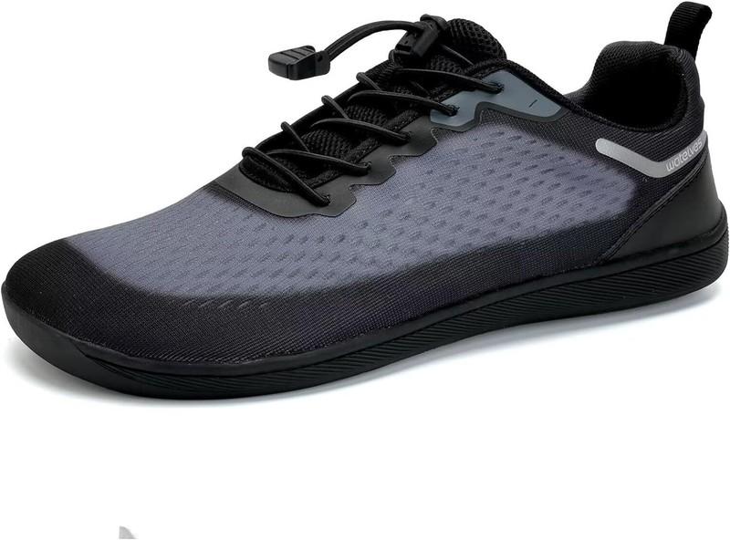 WateLves Wide Water Shoes Mens Womens 12 Women/10.5 Men Black Gray