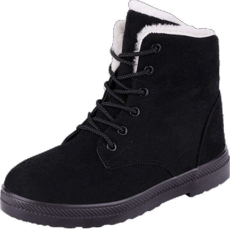 Waterproof Winter Women Shoes Snow Boots Fur-lined Slip On Warm Ankle Size US