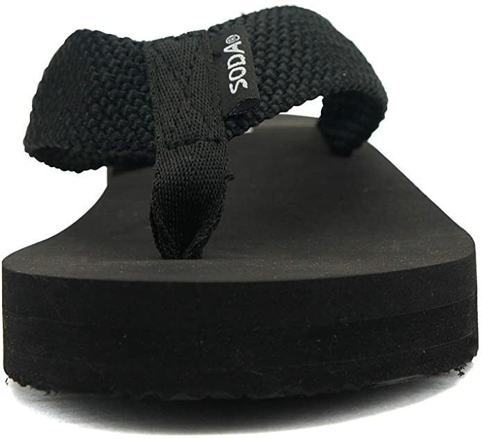 WEDGE EVA 1.25" WEBBING PLATFORM THONG FLIP FLOPS SANDALS