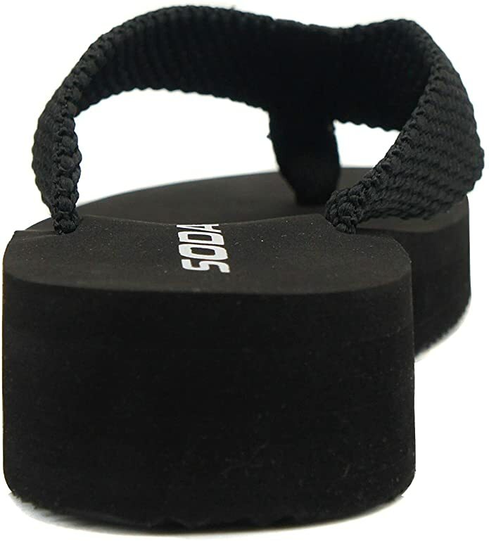 WEDGE EVA 1.25" WEBBING PLATFORM THONG FLIP FLOPS SANDALS