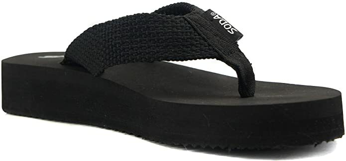 WEDGE EVA 1.25" WEBBING PLATFORM THONG FLIP FLOPS SANDALS