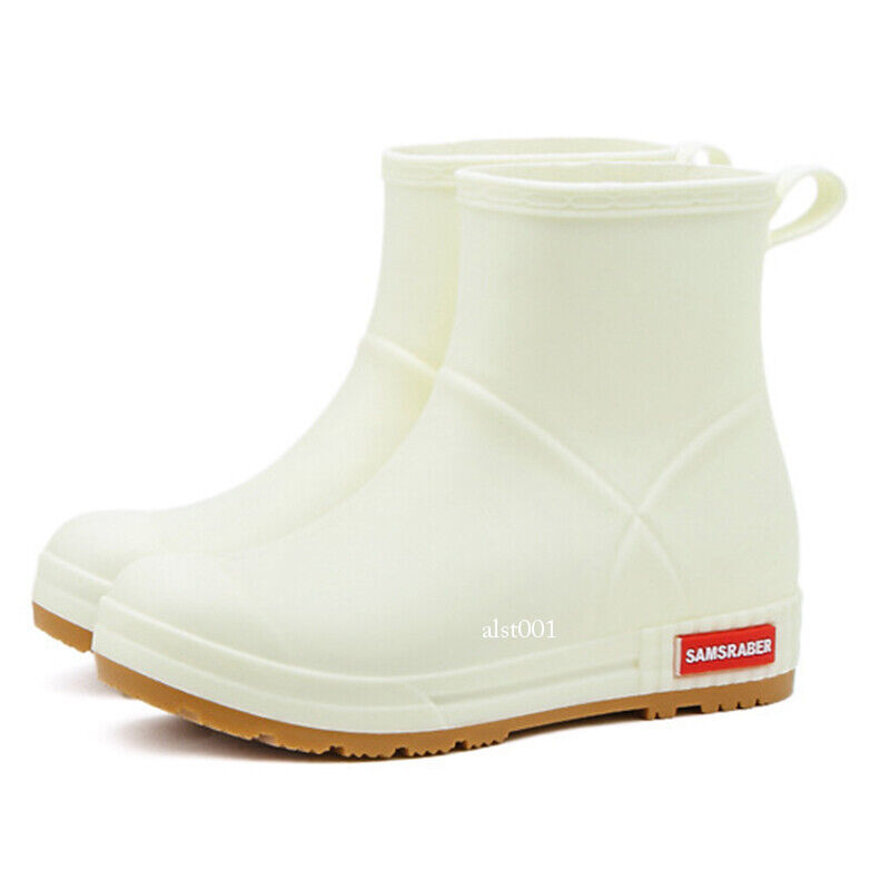 Wellington Rain Boots Waterproof Ankle Wellies Men Women Outdoor Slip On Shoes