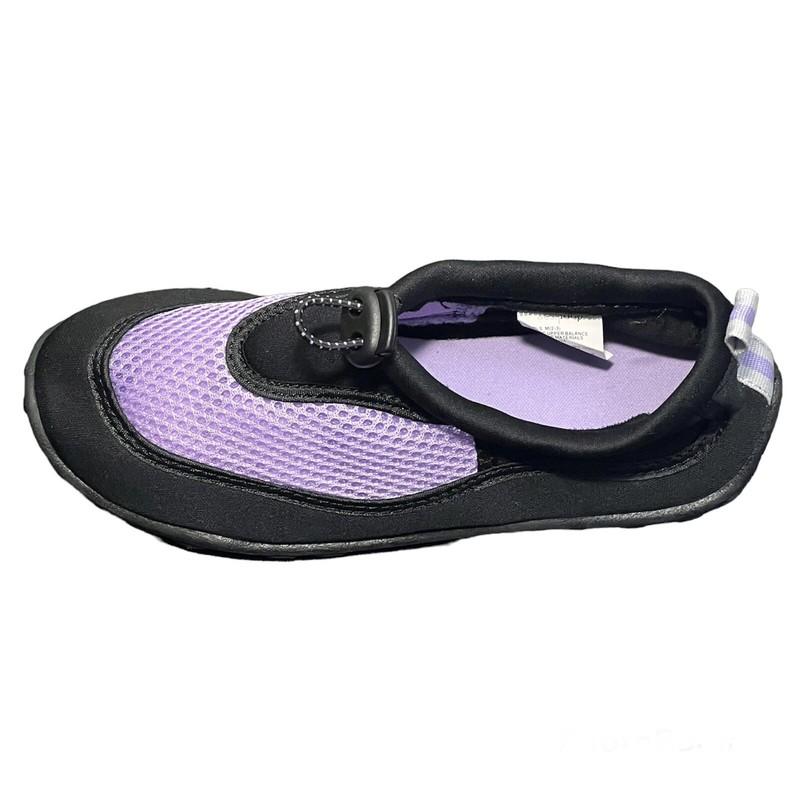 West Loop Kids Girl's Water Shoes Beach Aqua Non Slip Shoes Purple Black M 2/3