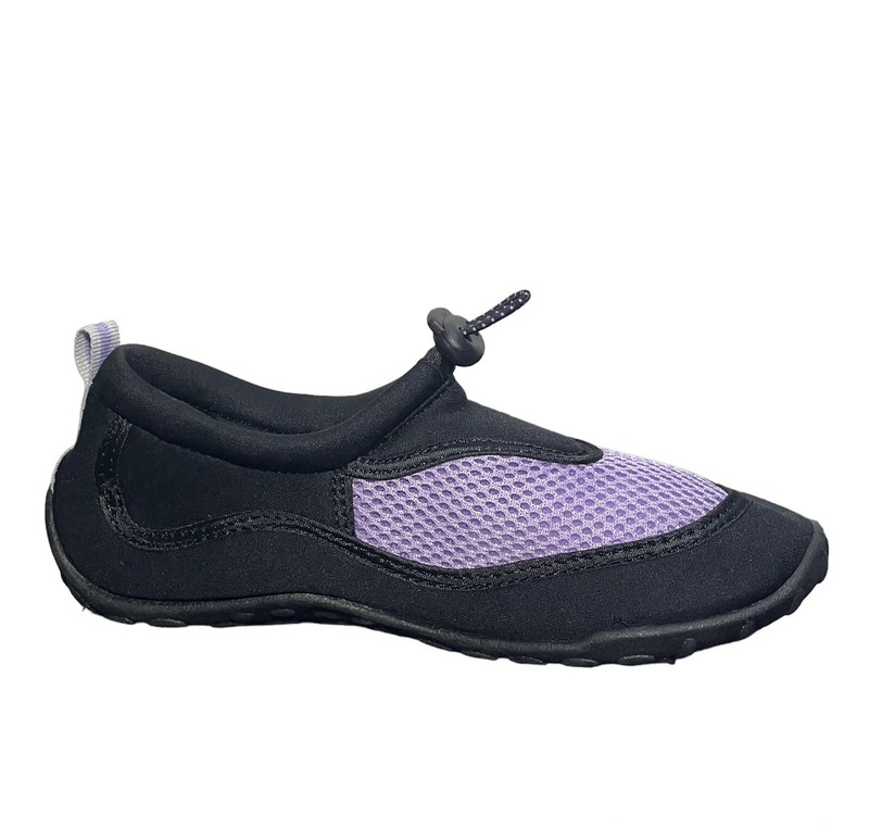 West Loop Kids Girl's Water Shoes Beach Aqua Non Slip Shoes Purple Black M 2/3