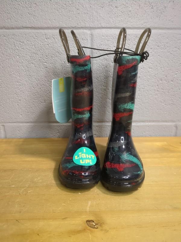 Western Chef Light Up Kids Shark Rainboots Toddler Size 6 With Tags