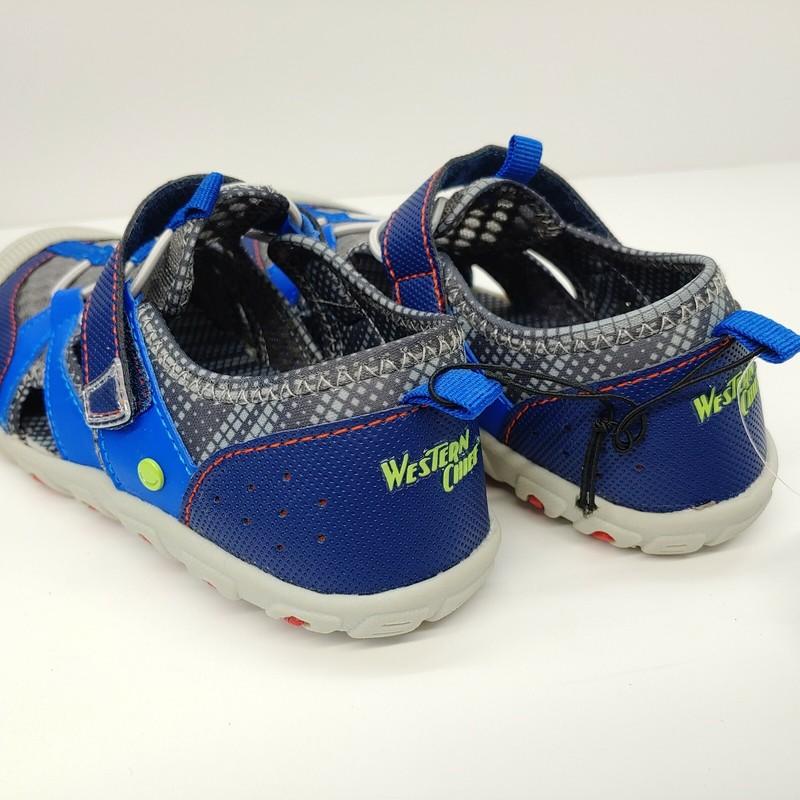 Western Chief Delta Blue Gray Boys Child Size 12 Bump Toe Breathable Strap Play