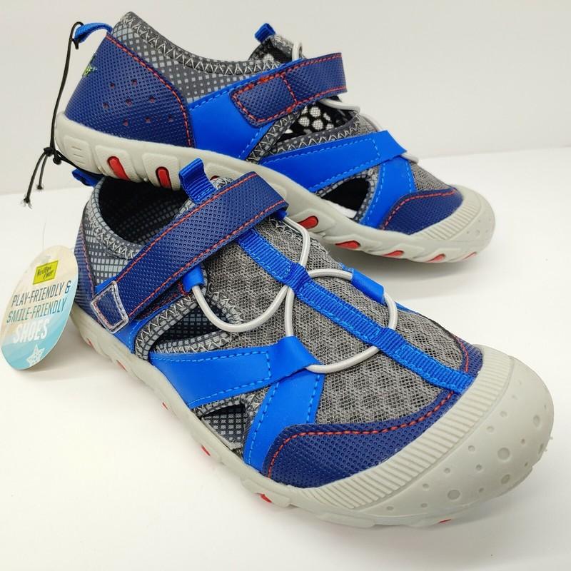 Western Chief Delta Blue Gray Boys Child Size 13 Bump Toe Breathable Strap Play