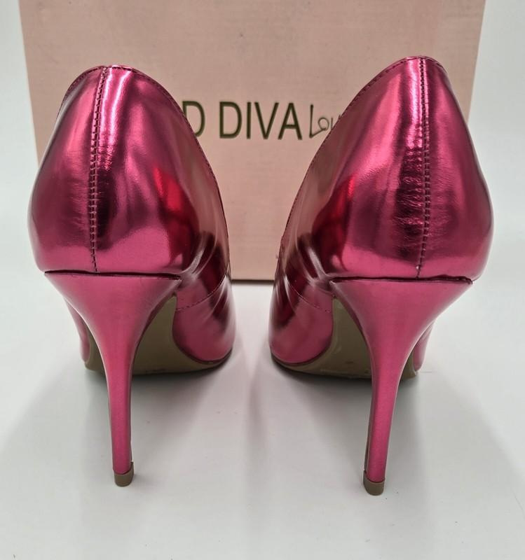Wild Diva Lovisa-01 Fuchsia Pump Shiny Pink High Heel Shoes