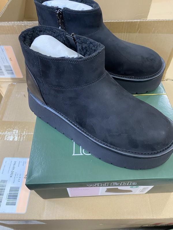 Wild Fable Black Suede Boots Womens 8 Missy Platform Pull On Faux Fur