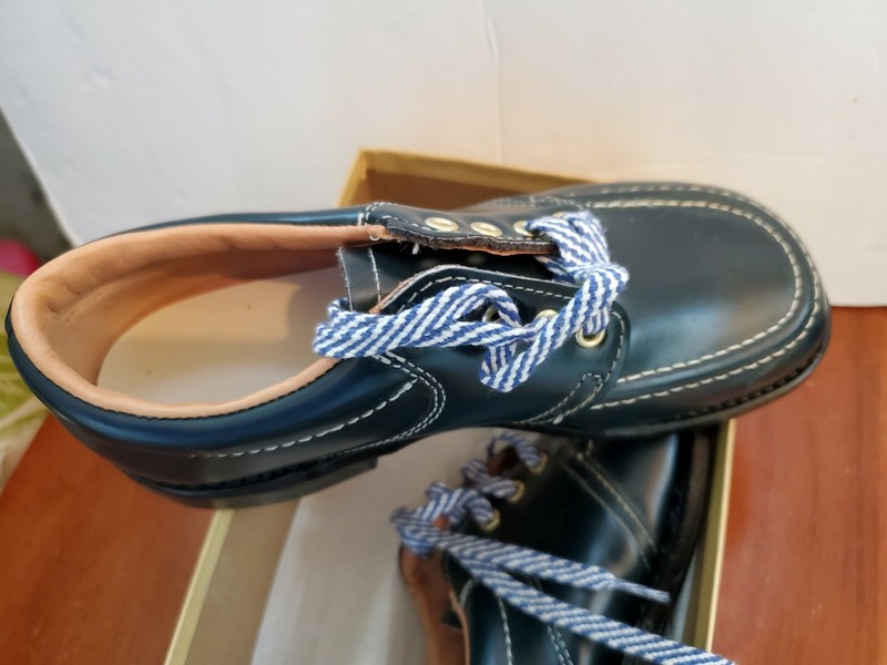 Willits Child's Blue Leather Shoes USA Size 11 1/2 Navy Blue Brand New NOS