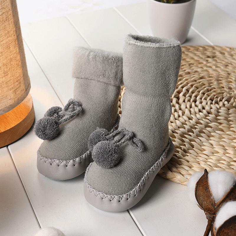 Winter Infant Baby Girl Boy Toddler Anti-slip Warm Slippers Socks Cotton Shoes
