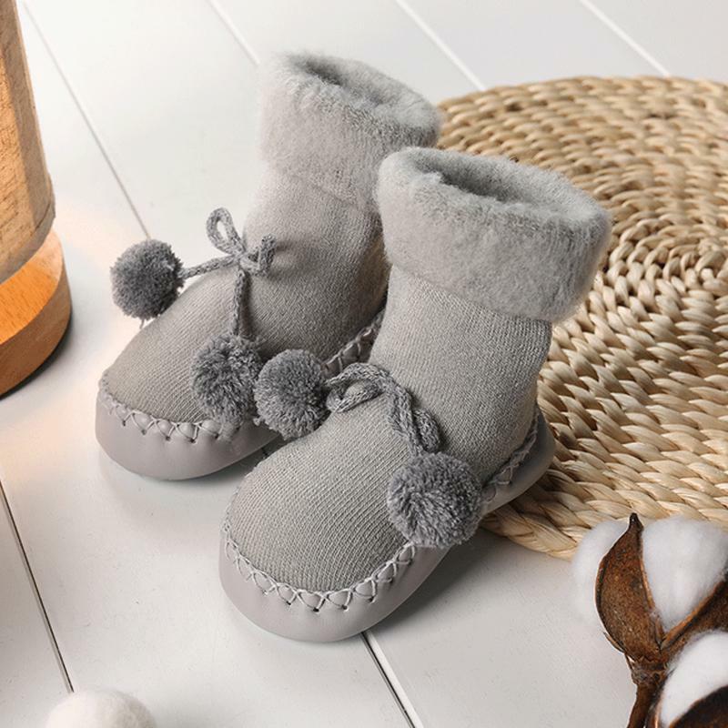 Winter Infant Baby Girl Boy Toddler Anti-slip Warm Slippers Socks Cotton Shoes