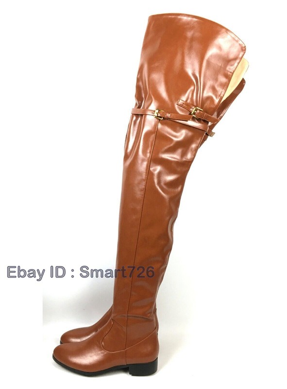 Winter Women's Boots Zip Round Toe Over The Knee High Thigh Boot Flat Shoes