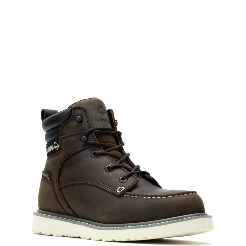 Wolverine Men Trade Wedge 6" Moc-Toe Steel-Toe Work Boot Shoes
