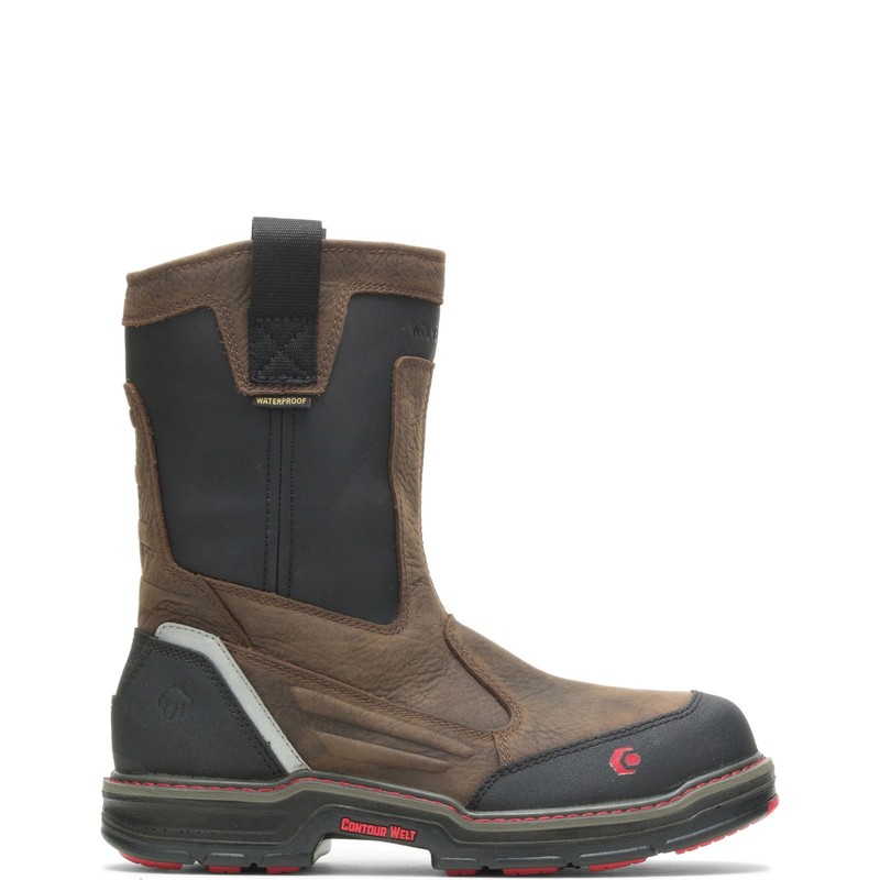Wolverine Overman Waterproof Carbonma" Wellington Boot Men Brown 13 M 10488