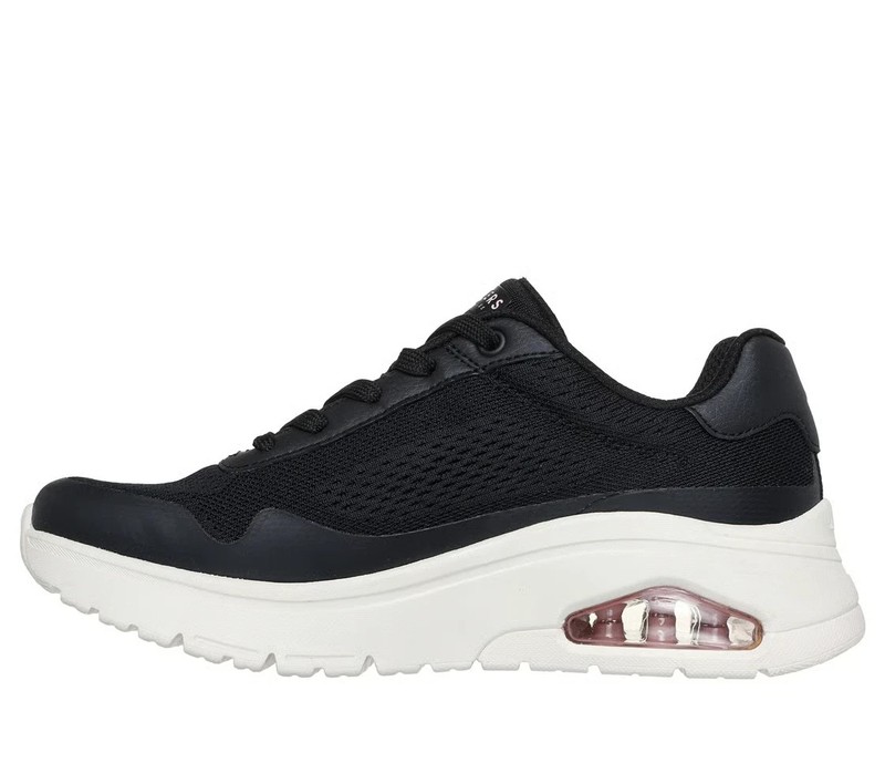Woman Skechers UNO Flex - Spring On Air Sneaker 177794 Black/White Brand New