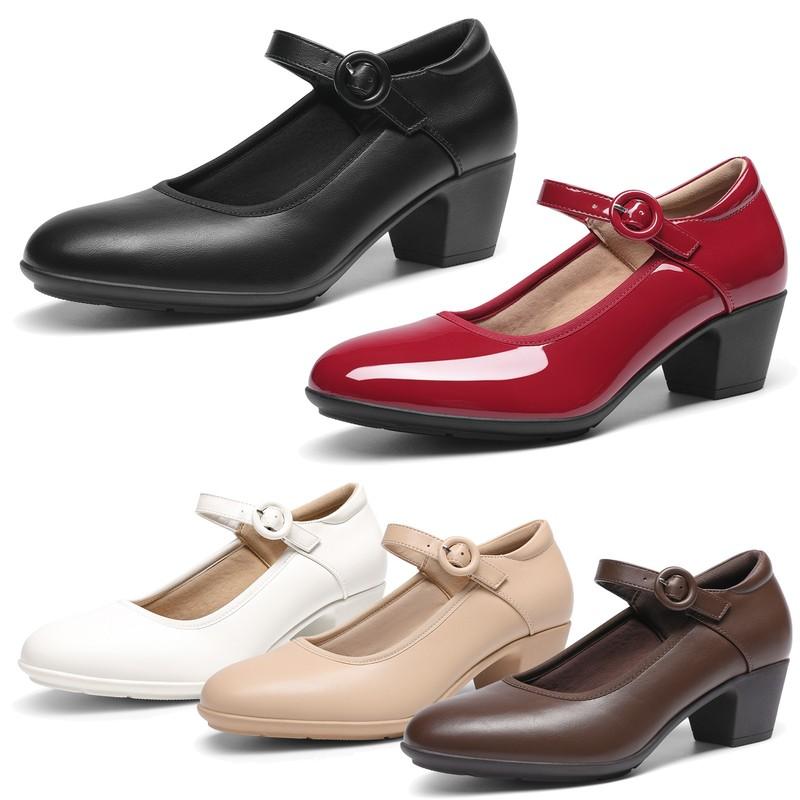 Women All Day Comfort Pumps Low Chunky Mary Jane Pumps Daily Work Dress Pumps
