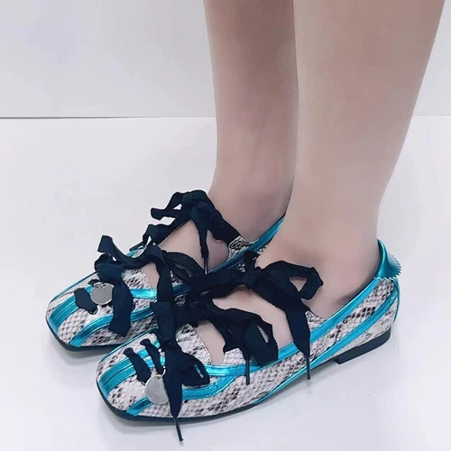 Women Flat Ballet Bowling Bowknot Loafers Shoes Flat Mary Jane Shoes Pump Shoes