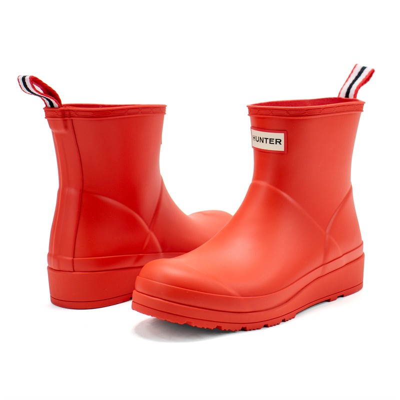 Women Hunter Boots Short Play Boots Hunter Original Play Red Rain Boots New