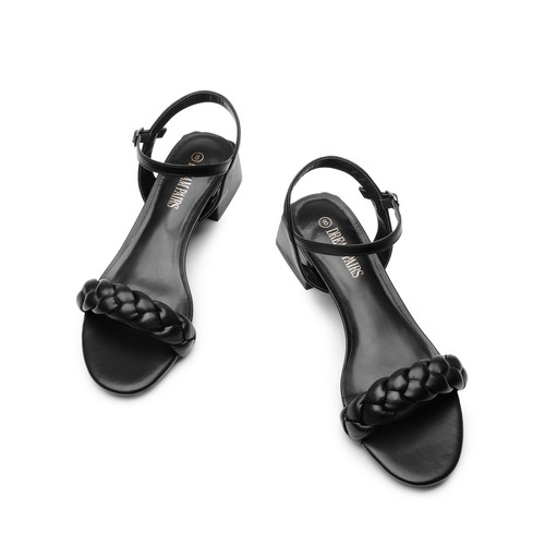 Women Low Chunky Heel Ankle Strap Open Toe Holiday Dress Heel Sandal
