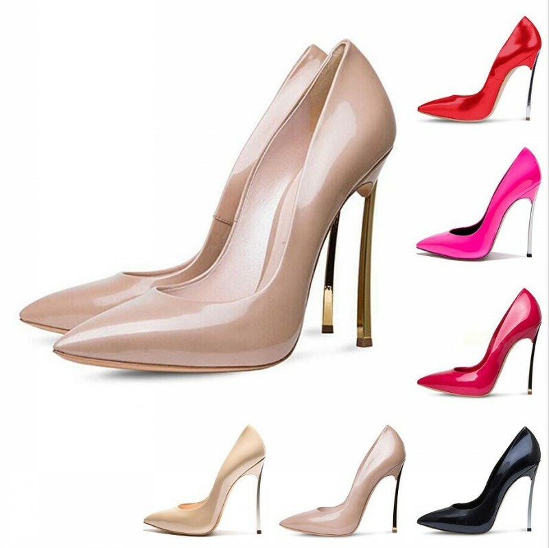 Women New Sexy 12CM High Stiletto Heel Slip On Shoes Pumps Evening Party Bridal