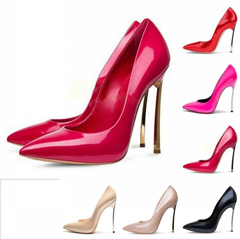 Women New Sexy 12CM High Stiletto Heel Slip On Shoes Pumps Evening Party Bridal