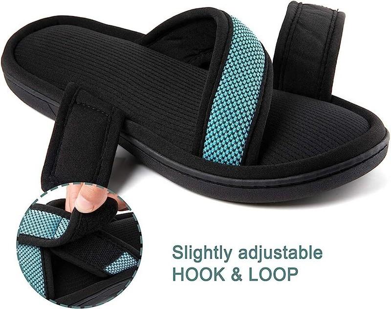 Women's Adjustable Sandal Slipper Memory Foam Summer Cross Strap House Slides