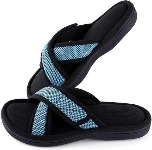 Women's Adjustable Sandal Slipper Memory Foam Summer Cross Strap House Slides
