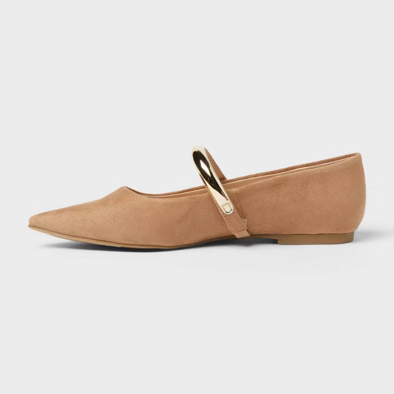 Women’s Cassidee Metal Mary Jane Flats With Memory Foam Insole – A