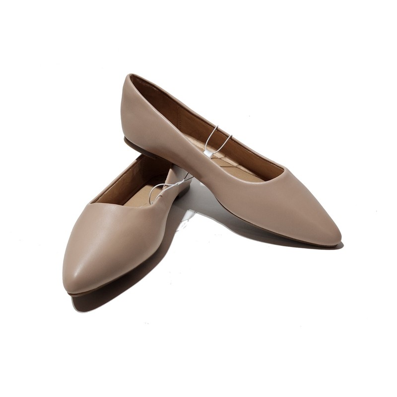 Women's Corinna Ballet Flats Tan Size 8 Slip-On Shoes Memory Foam Padded Sole