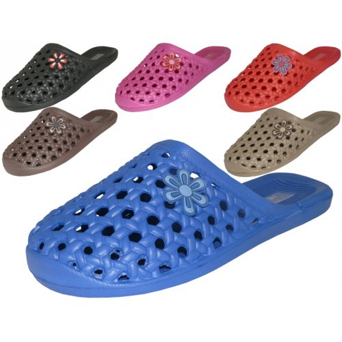 Women's EVA Slide Slippers Sandals Flower Red Black Blue Sizes 6-11 New