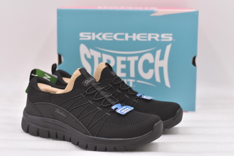 Women's Graceful Picture Perfect Stretch Fit Sneakers Black Size 9.5