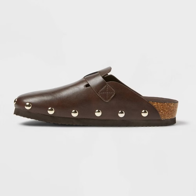 Women's Lee Clog Mule Flat - Universal Thread Brown 7: Slip-On Non-Marking