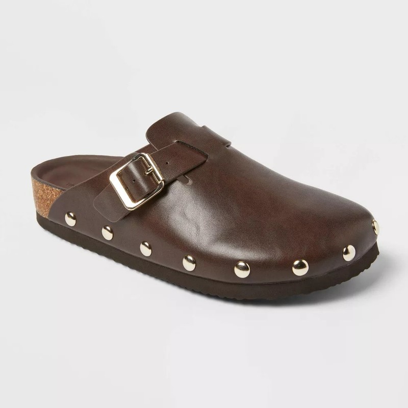 Women's Lee Clog Mule Flat - Universal Thread Brown 7: Slip-On Non-Marking