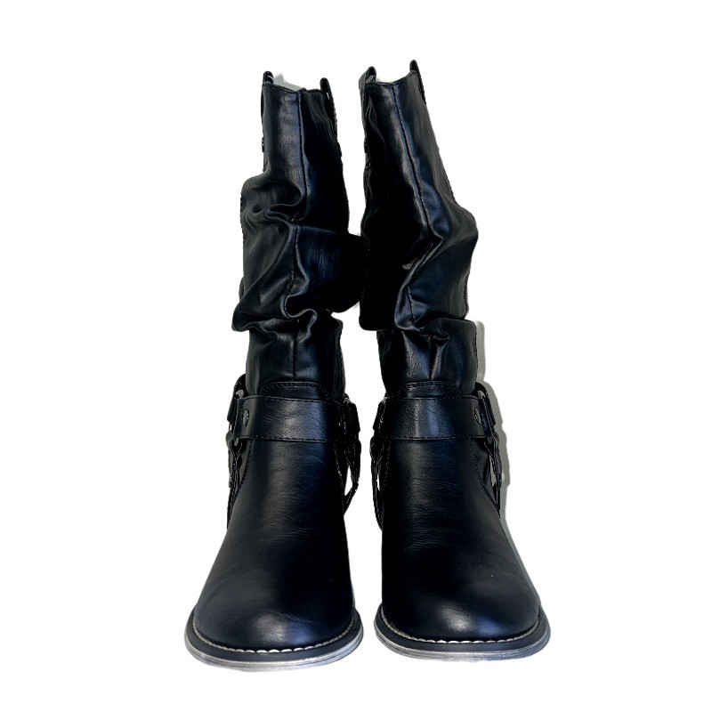 Women's Mid-calf Martin Boots Wedge Heel One-step Autumn And Winter Style
