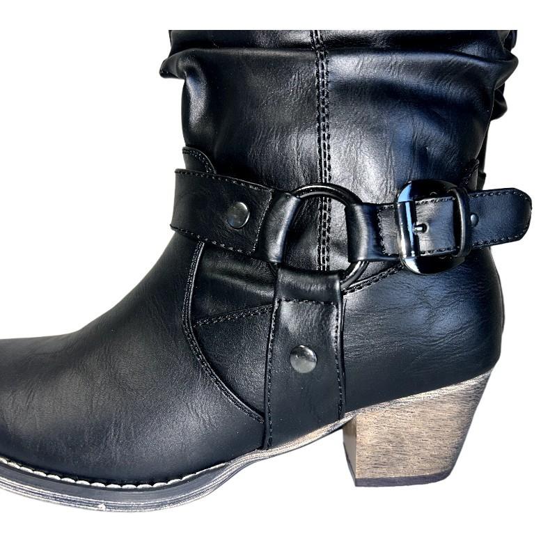Women's Mid-calf Martin Boots Wedge Heel One-step Autumn And Winter Style
