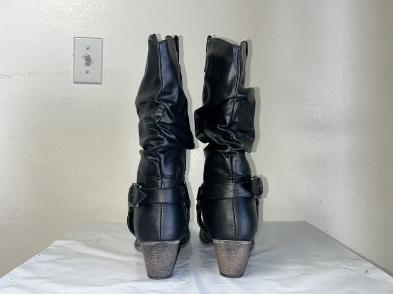 Women's Mid-calf Martin Boots Wedge Heel One-step Autumn And Winter Style