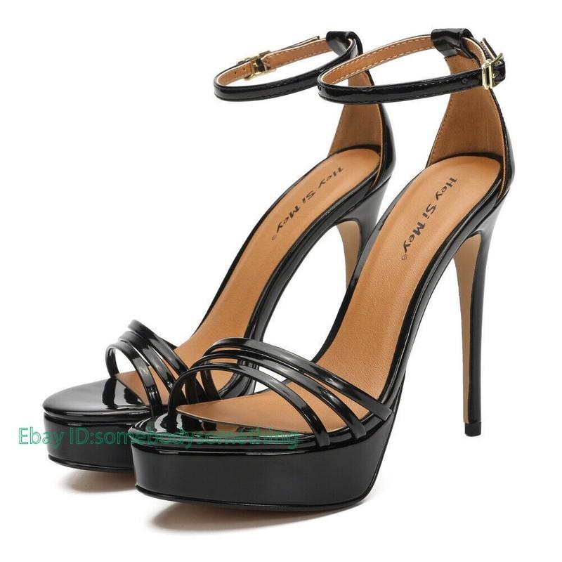 Women's Shoes High Heels Platform Sandals Ankle Strap Big Size For Crossdresser