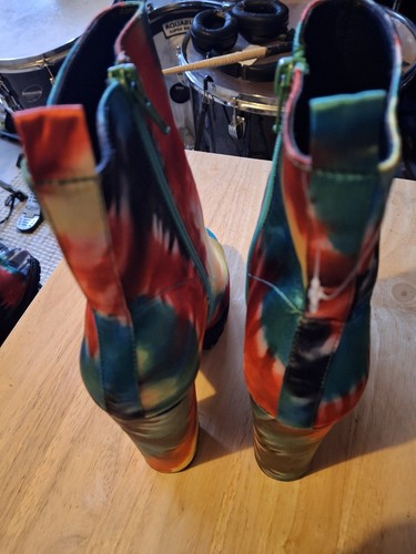 Women's Size 7 Fashion Rainbow Tye Dye Boots Salsa Dancing New