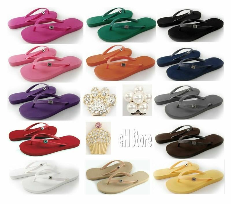Women's Super Cozy Flip Flops / Ornament Base By Popits ~ Choose Color Size