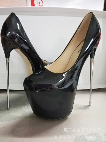 Women's Super High Heels Stiletos Leather Slip on Dress Platform Shoes Plus Size