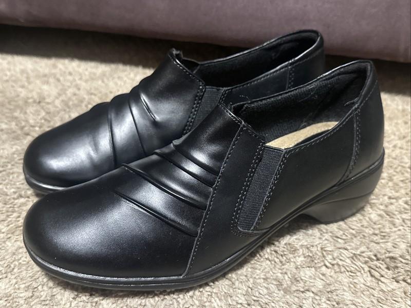 Women's Thom McAn Deidre Black Leather Slip On Clog Shoes Women’s Size 9W
