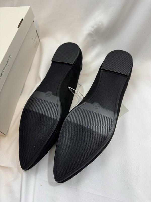 Women's Work Shoes Comfort Corinna Ballet Black Flats 10 Wide Memory Foam Insole